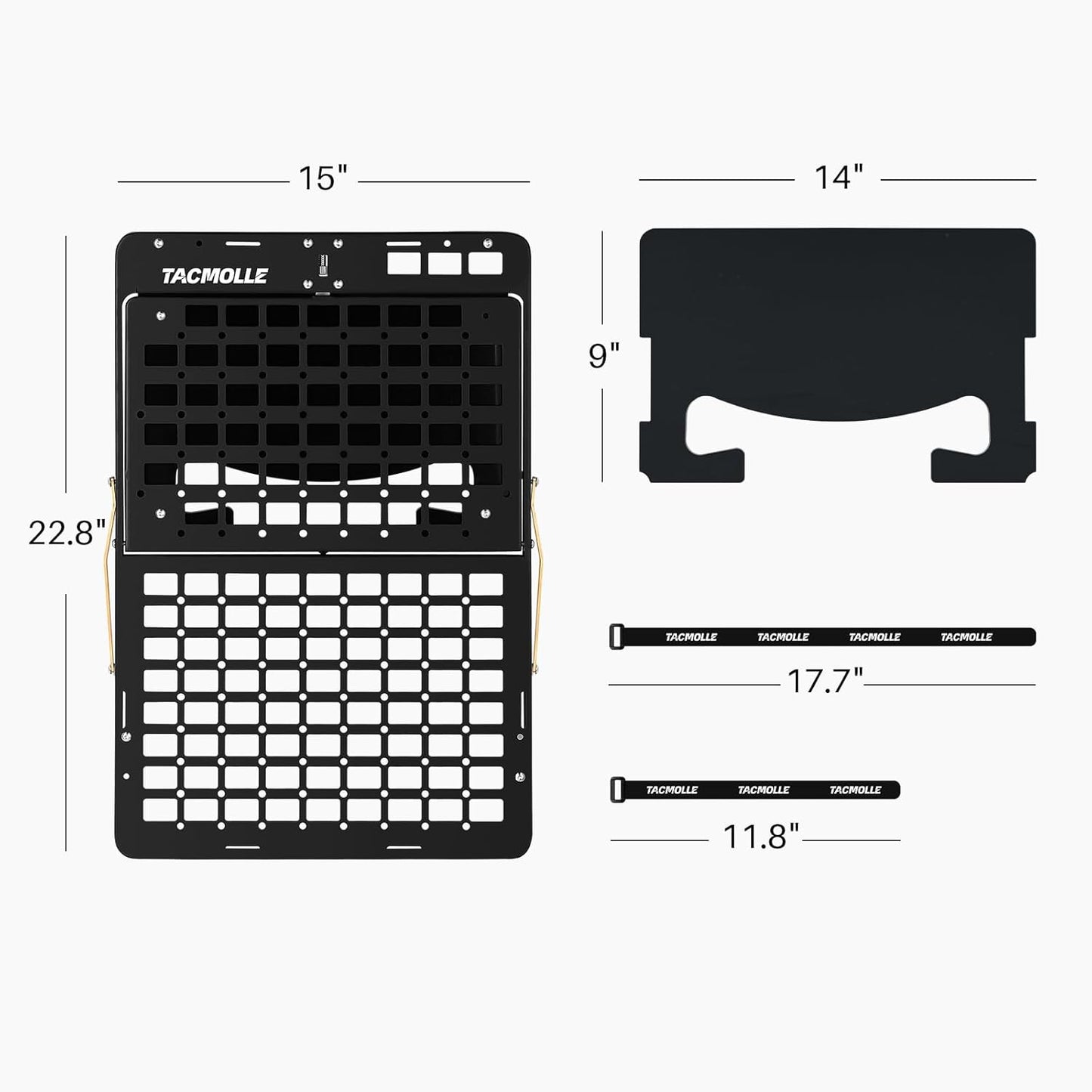 Tacmolle Tactical Seat Back Organizer with Tray & Steering Wheel Tray For Universal Model