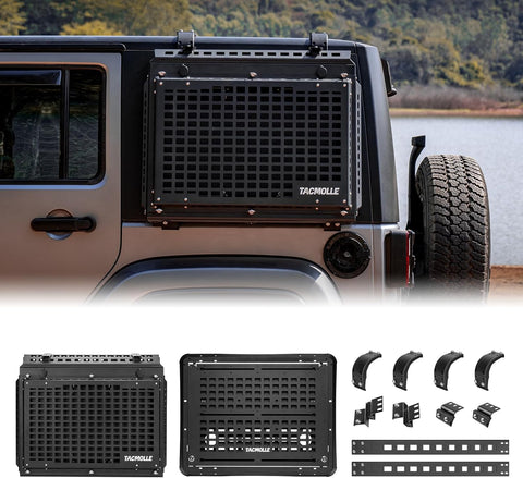 Tacmolle Rear Side Window Storage Box and Panel Set for Jeep Wrangler JK