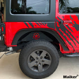 Maiker Aluminum Front/Rear Inner Fender Liners with Five-Star Logo For Jeep Wrangler JK