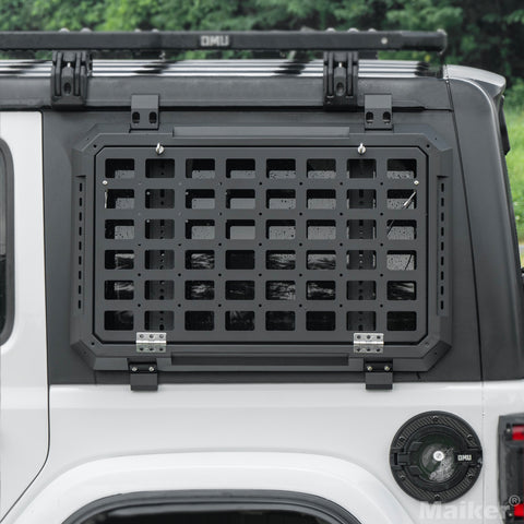 Maiker Multifunctional Rear Window Storage Openable Panel For Jeep Wrangler JL