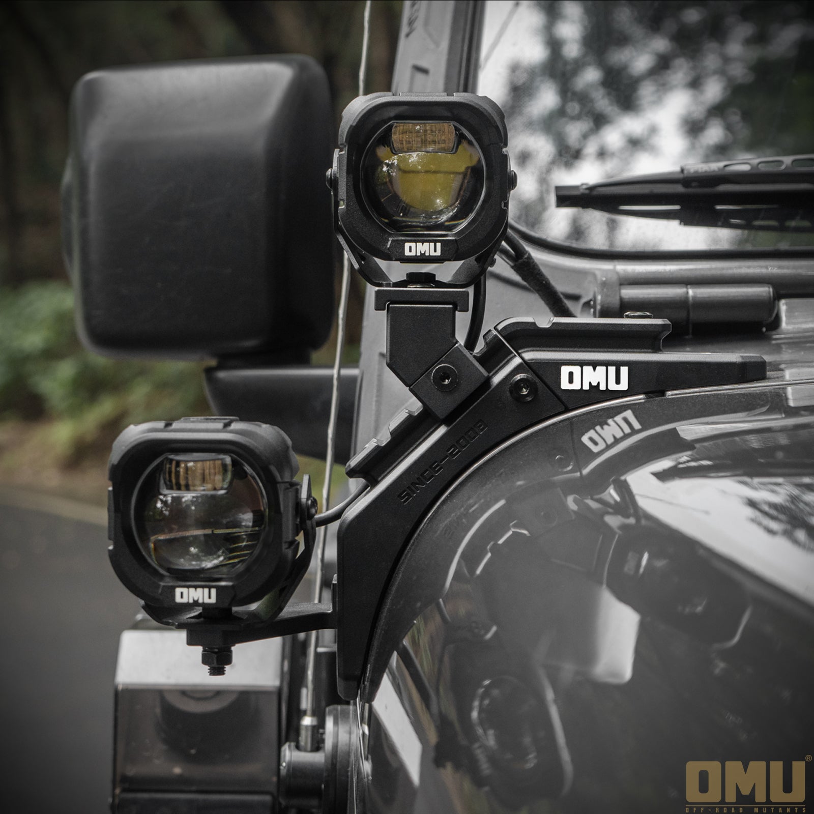 OMU Genesis A-pillar Dual Light Mount For Jeep Wrangler JL4xe