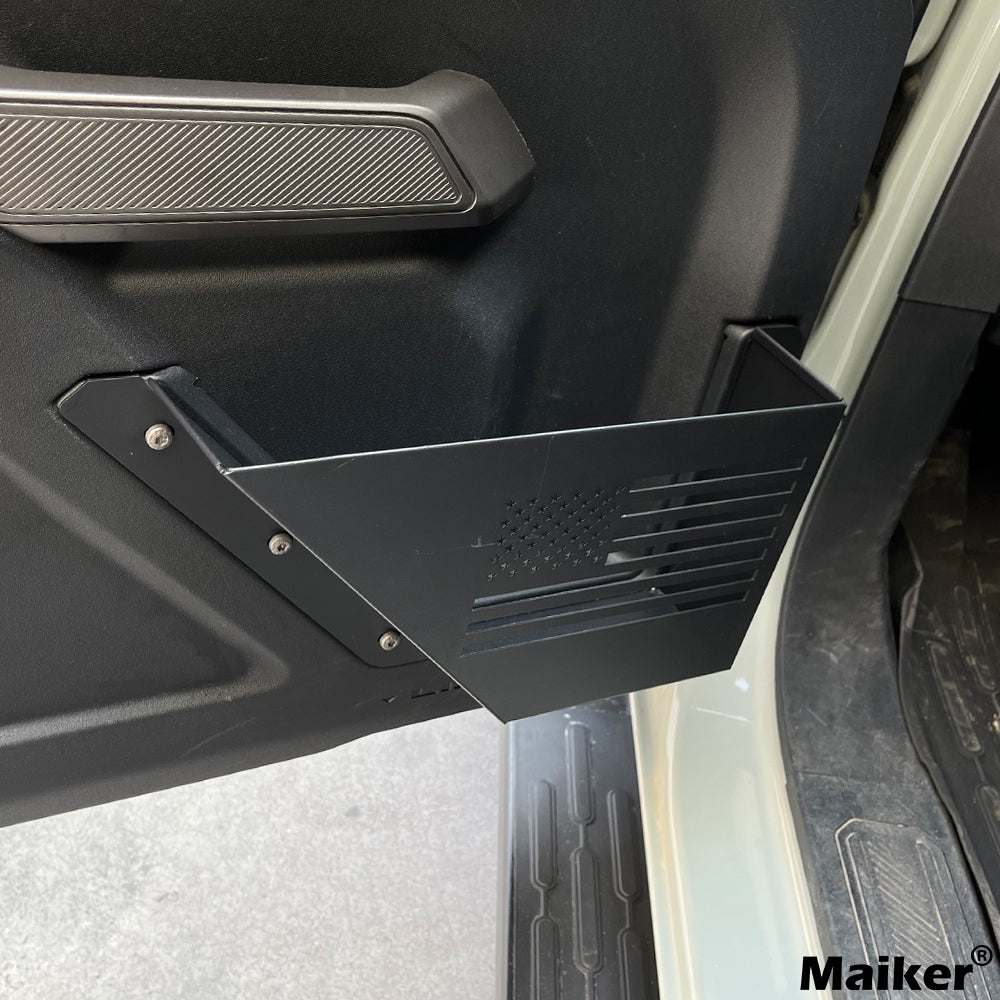 OFFROAD GAMERS Bronco Front Door Storage Pockets – Metal Molle Panel Organizer Box For 2021-2024 Ford Bronco 2/4 Door, Interior Accessory Expansion - View #13