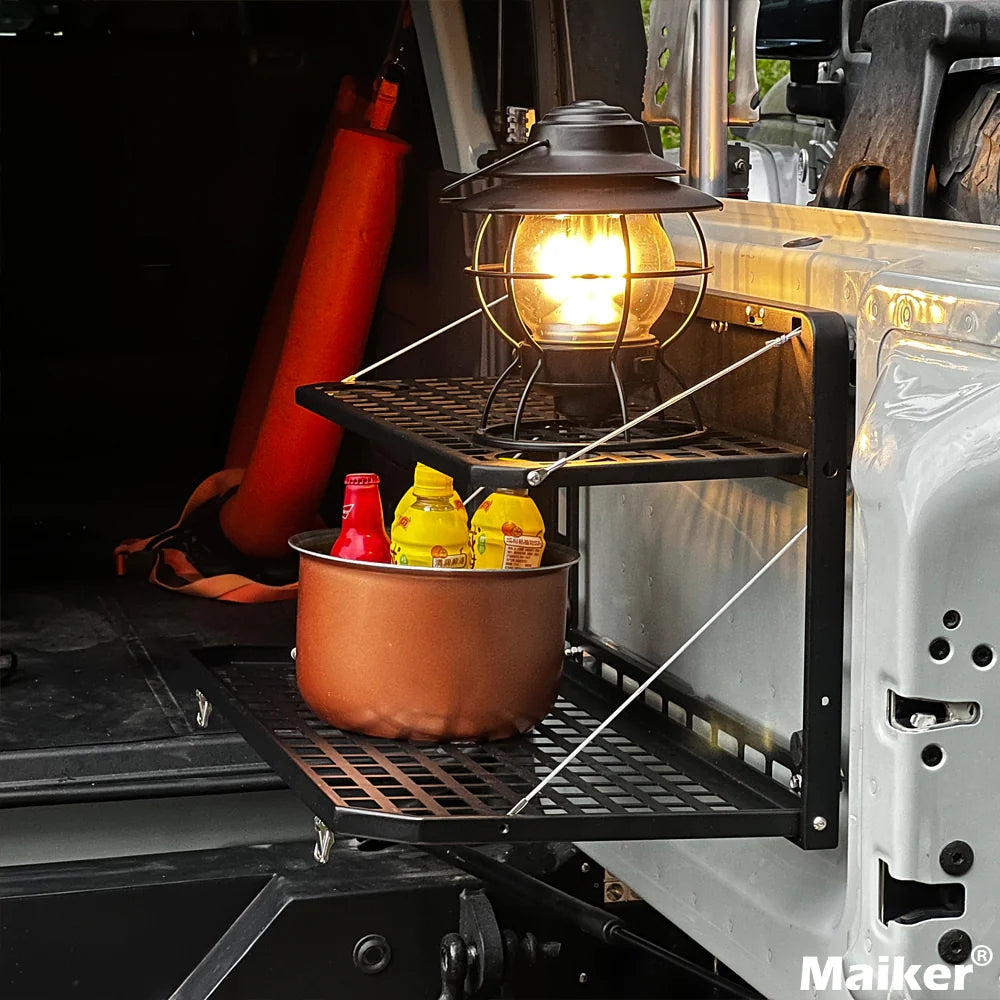 Ford Bronco tailgate fold table ，the easy folding feature of the product