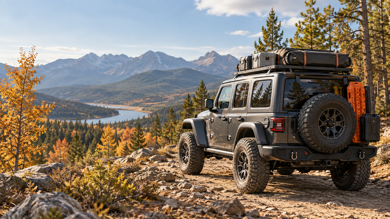Lightweight modular overlanding cargo setup on a 4x4