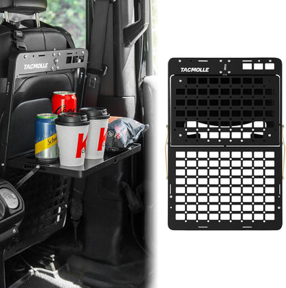 Tacmolle Tactical Seat Back Organizer with Tray & Steering Wheel Tray For Universal Model