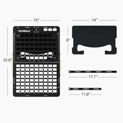 Tacmolle Tactical Seat Back Organizer with Tray & Steering Wheel Tray For Universal Model