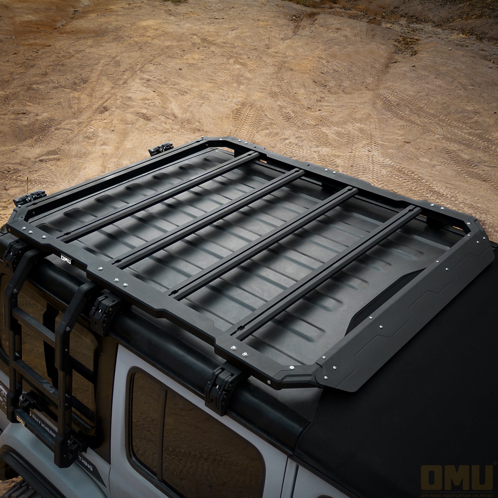 OMU Genesis aluminum roof rack for Jeep Wrangler JL and Gladiator JT overland cargo setup