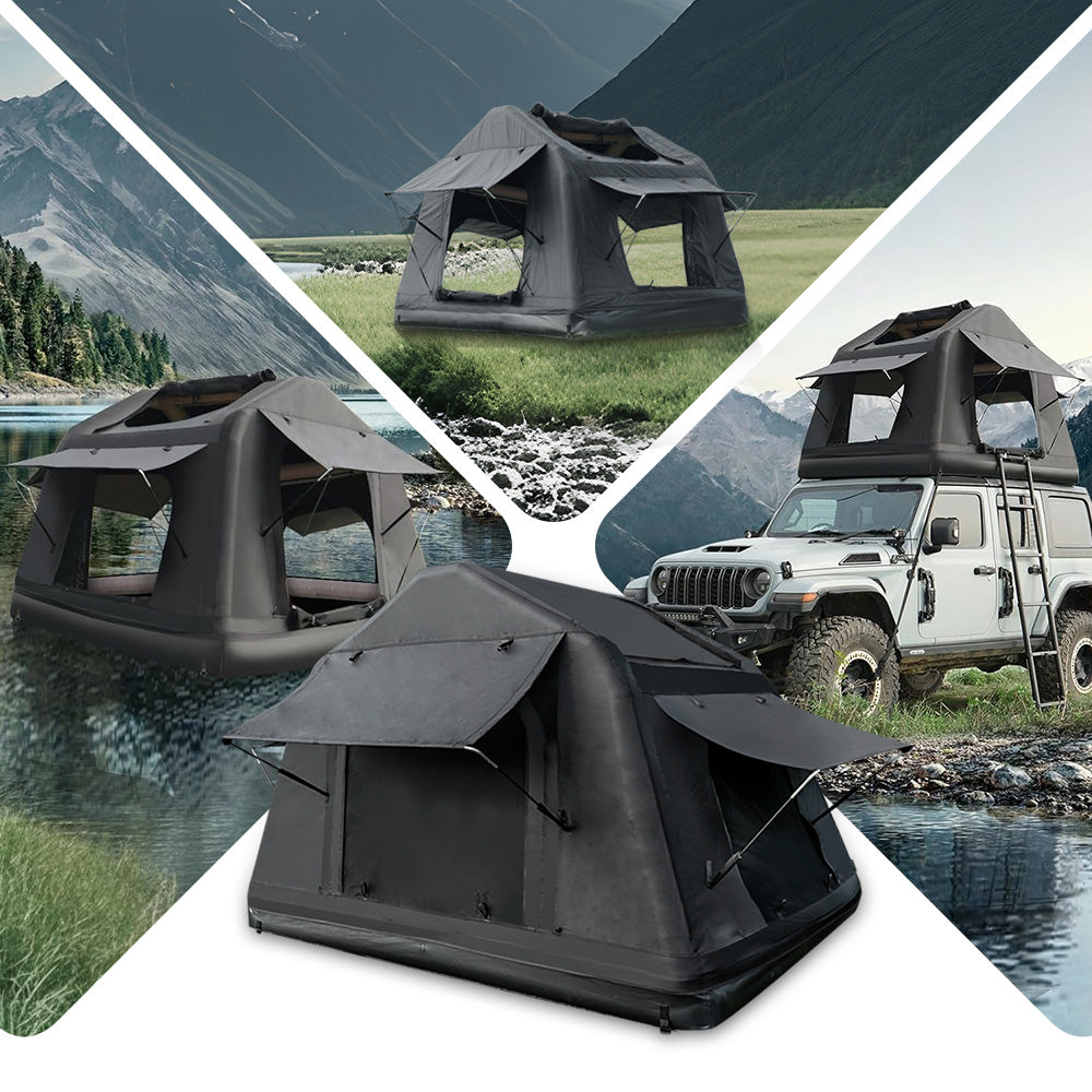Foldable 2-3 People Amphibious Inflatable Car Roof Top Tent With Ladder for Camping Outdoor