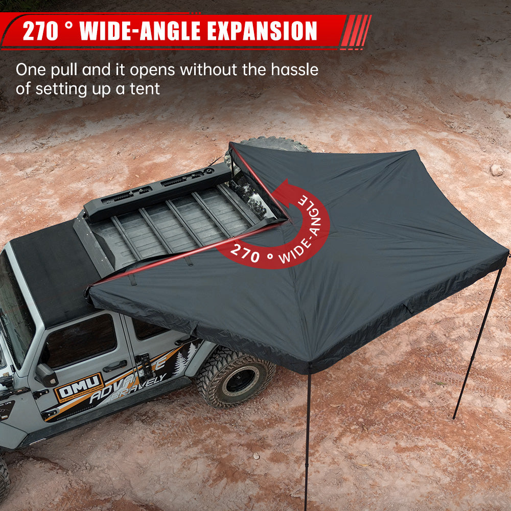 Overland 270° Awning House Tent for Driver Side, Only Top Awning Not Include Side wall