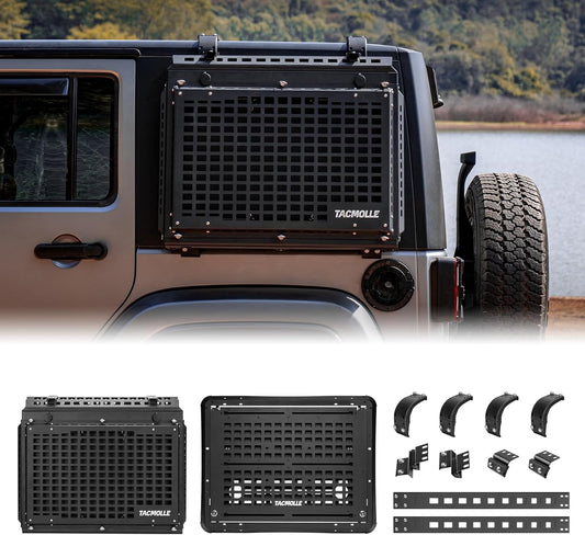 Tacmolle Rear Side Window Storage Box and Panel Set for Jeep Wrangler JK
