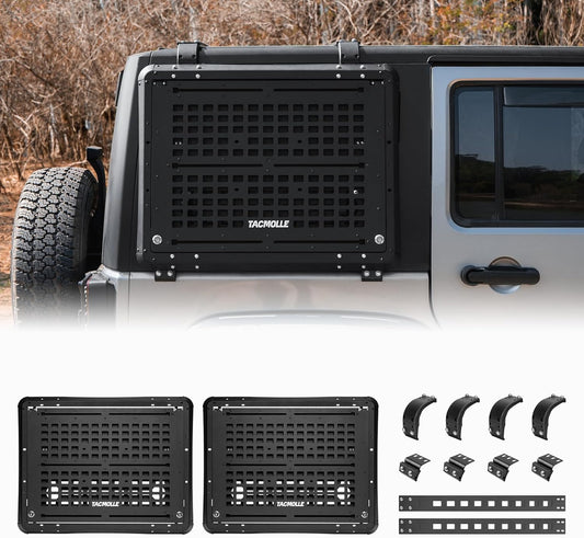 Tacmolle Rear Side Window MOLLE Panel for Jeep Wrangler JK, 2-Pack