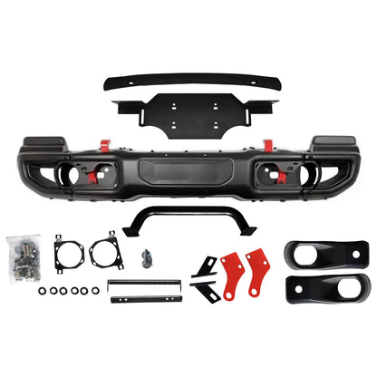 กันชนหน้าครบรอบ 10 ปีพร้อมมุมและรูเรดาร์สำหรับ Jeep wrangler JL 18+ 