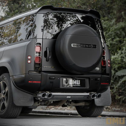 OMU Genesis Series Aluminum Exhaust Tailpipe Trim Kit for Land Rover Defender 110/130 with 3.0L Engine