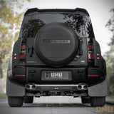 OMU Genesis Series Aluminum Exhaust Tailpipe Trim Kit for Land Rover Defender 110/130 with 3.0L Engine