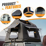 Foldable 2-3 People Amphibious Inflatable Car Roof Top Tent With Ladder for Camping Outdoor