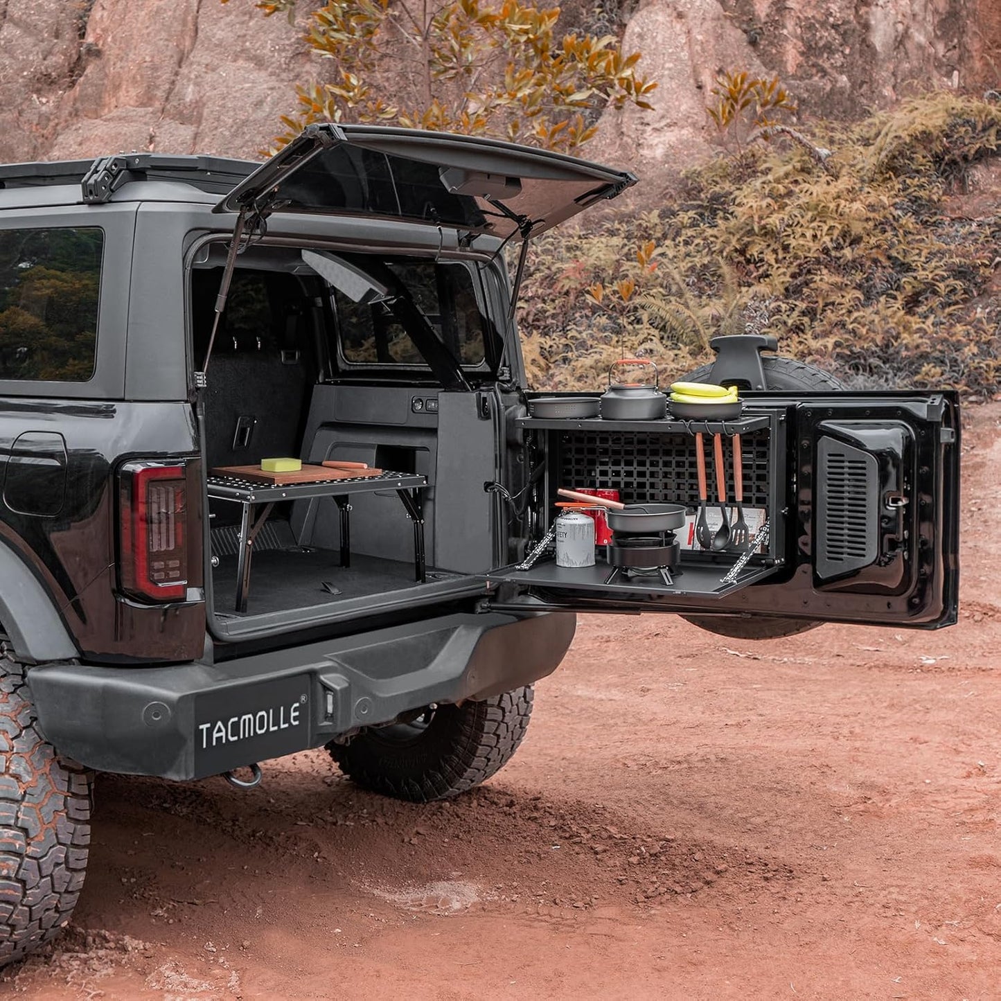 Tacmolle Tailgate Storage Box with Concealed Table for Ford Bronco