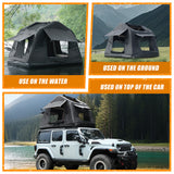 Foldable 2-3 People Amphibious Inflatable Car Roof Top Tent With Ladder for Camping Outdoor