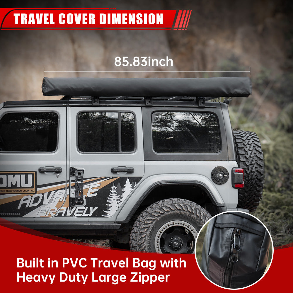 Overland 270° Awning House Tent for Driver Side, Only Top Awning Not Include Side wall