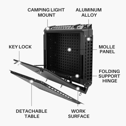 Tacmolle Rear Side Window Storage Box and Panel Set for Jeep Wrangler JK