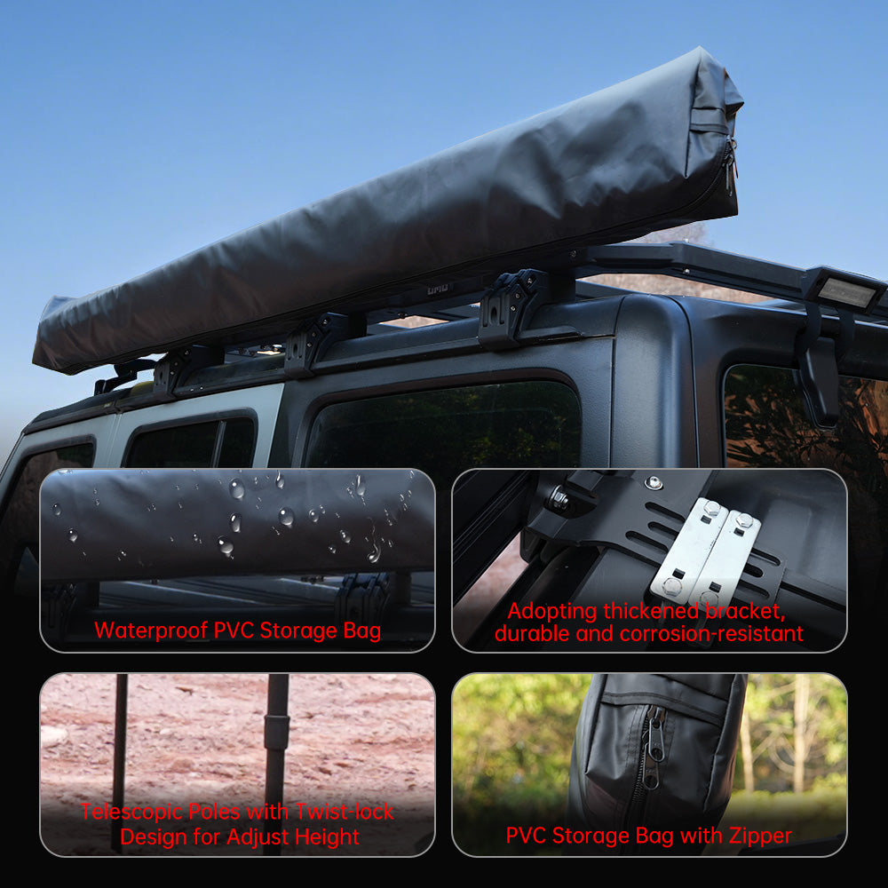 Overland 270° Awning House Tent for Driver Side, Only Top Awning Not Include Side wall