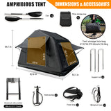 Foldable 2-3 People Amphibious Inflatable Car Roof Top Tent With Ladder for Camping Outdoor