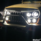 Maiker Streamer กระจังหน้าพร้อมไฟสำหรับอุปกรณ์เสริม Jeep Wrangler JK