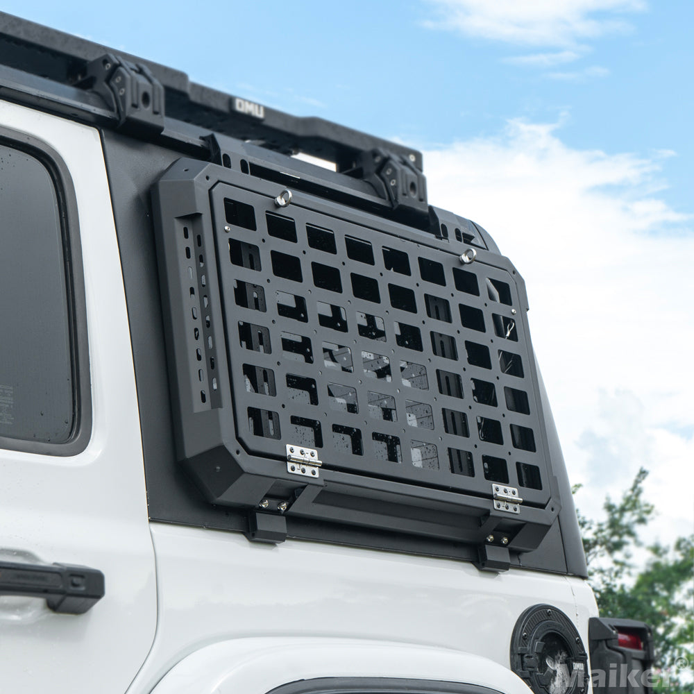 Maiker Multifunctional Rear Window Storage Openable Panel For Jeep Wrangler JL