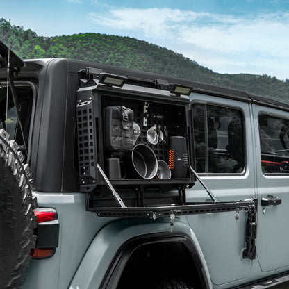 Tacmolle Multi-functional Rear Window Storage Box with Concealed Table For Jeep Wrangler JL Accessories
