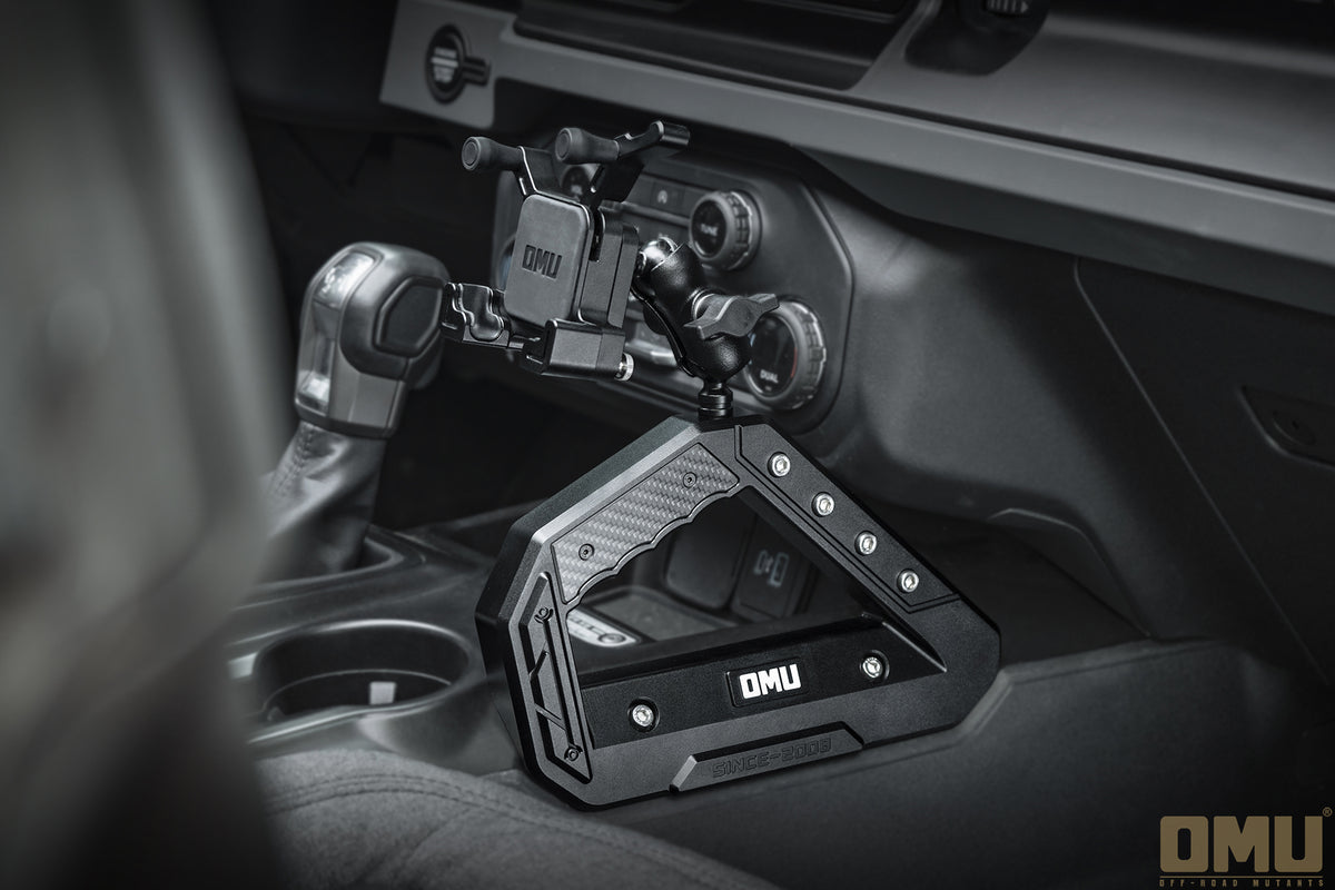 OMU Genesis Series Aluminum Center Console Grab Handle with Phone Holder for Ford Bronco