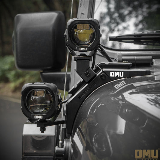 OMU Genesis A-pillar Dual Light Mount For Jeep Wrangler JL/JL4xe/JT