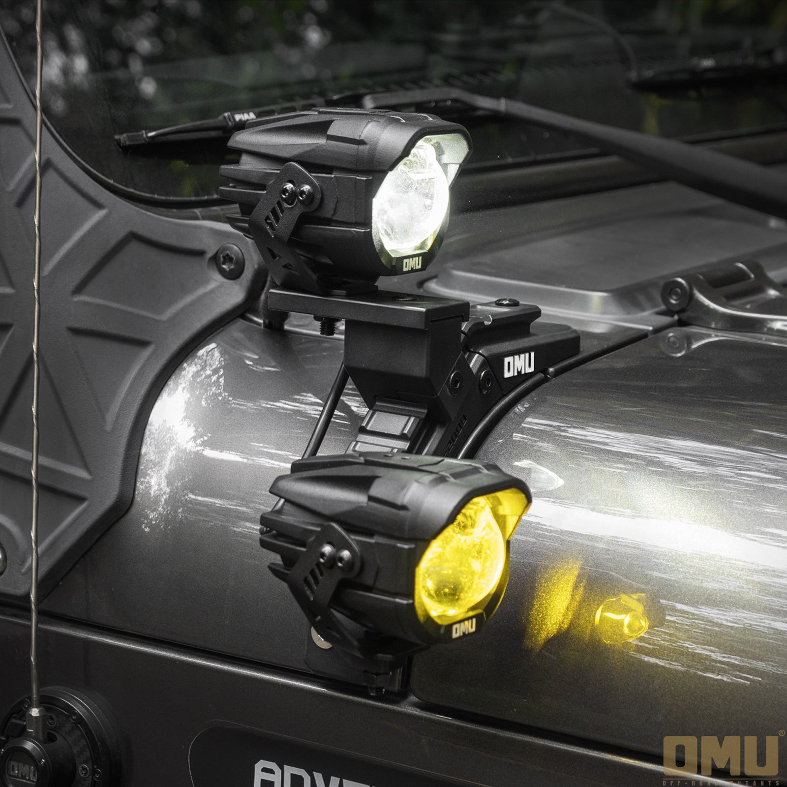 OMU Genesis A-pillar Dual Light Mount For Jeep Wrangler JL4xe