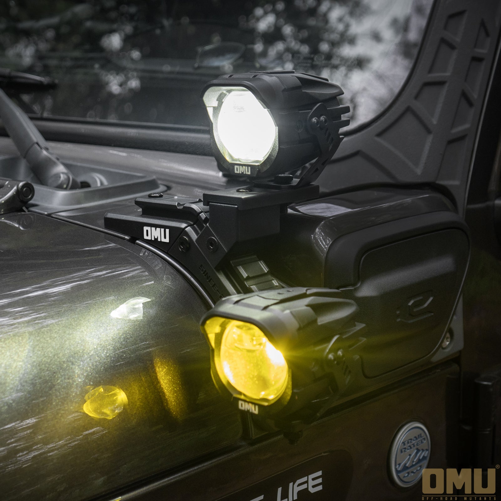 OMU Genesis A-pillar Dual Light Mount For Jeep Wrangler JL4xe