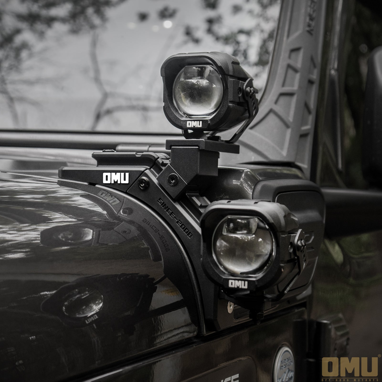 OMU Genesis A-pillar Dual Light Mount For Jeep Wrangler JL4xe