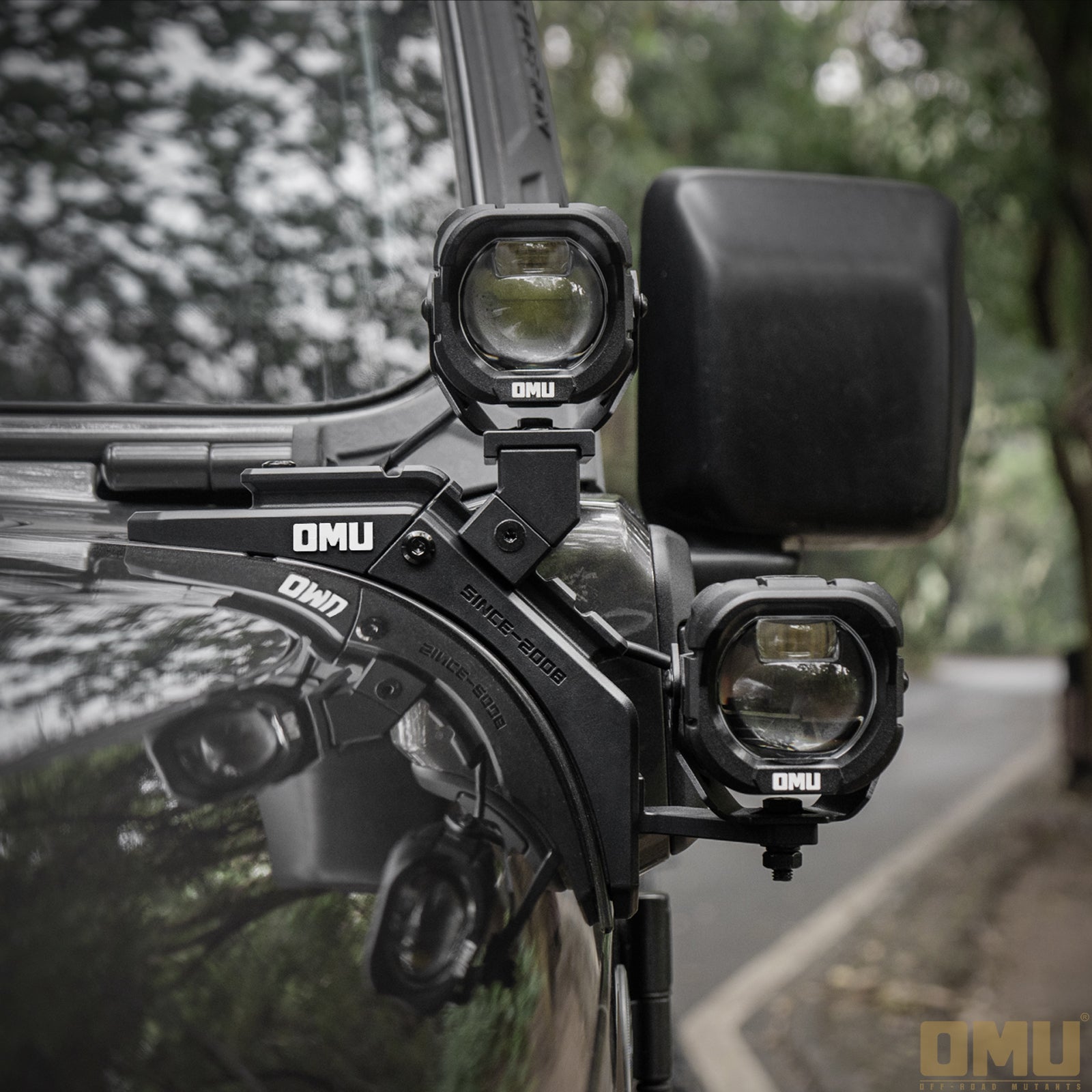 OMU Genesis A-pillar Dual Light Mount For Jeep Wrangler JL4xe
