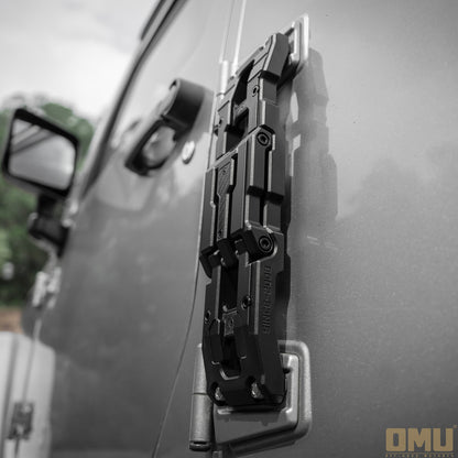 OMU Genesis Series Aluminum Door Hinge Step Folding Foot Pedal for Jeep Wrangler JK JL JT