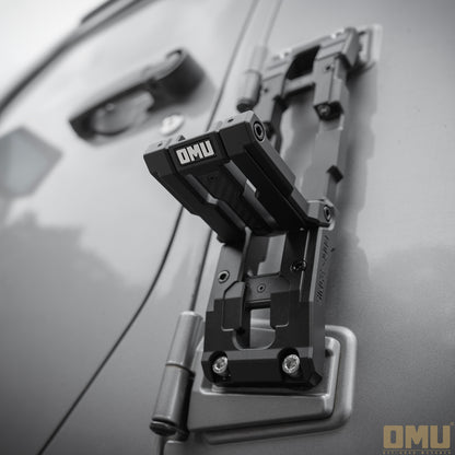 OMU Genesis Series Aluminum Door Hinge Step Folding Foot Pedal for Jeep Wrangler JK JL JT
