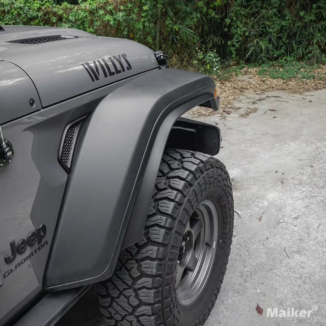 Maiker Extension Fender Trim พร้อม Rivet สำหรับ Jeep Gladiator JT อุปกรณ์เสริม