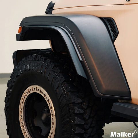 Maiker Extension Fender Trim พร้อม Rivet สำหรับ Jeep Wranger JL อุปกรณ์เสริม