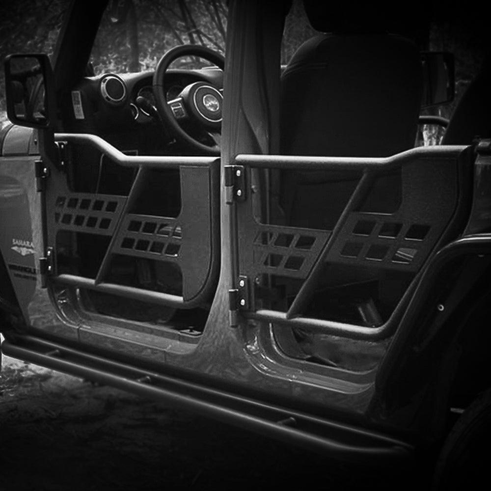ประตูท่อออฟโรด 4x4 พร้อมกระจกสำหรับอุปกรณ์เสริม Jeep Wrangler ครึ่งประตูสำหรับ JKJL 