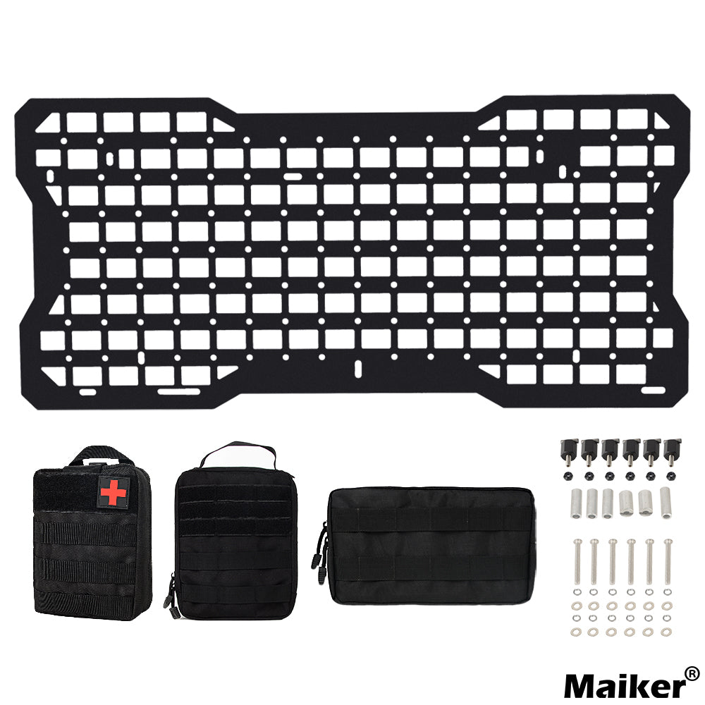 แผงยุทธวิธี Maiker Tailgate พร้อมกระเป๋า Moll 3 ใบ/สำหรับอุปกรณ์เสริม Jeep Wrangler JKJL