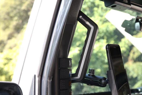 Maiker Aluminum A-pillar Grab Handles With Mobile Phone Holder For Jeep Wrangler JK