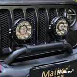 Maiker 7 นิ้ว 60W Floodlight สำหรับรถจี๊ป Wrangler JKJL/Gladiator JT อุปกรณ์เสริม