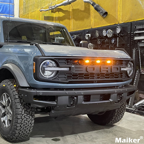 Raptor Style Grille For Ford Bronco Grille With light Accessories