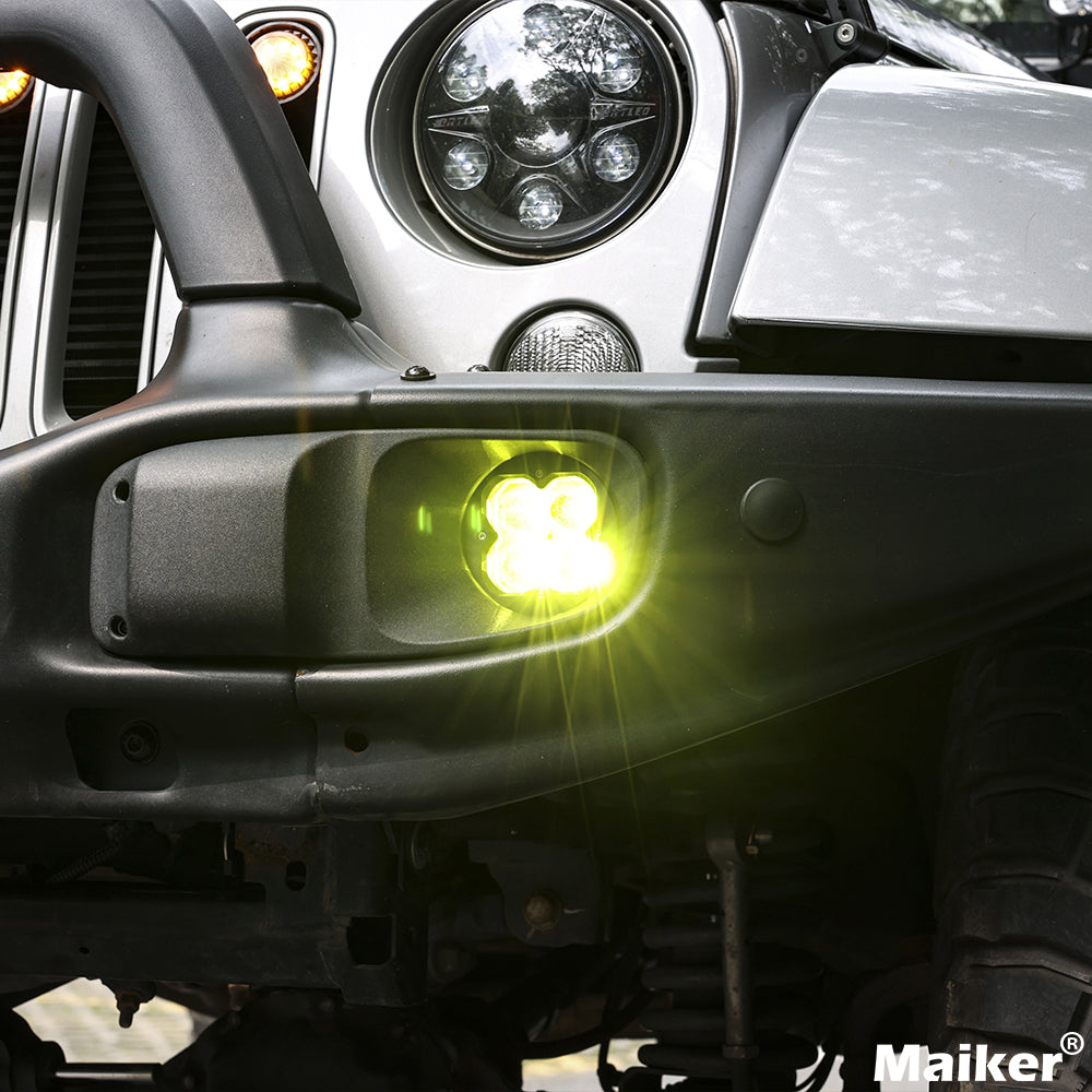 Maiker 3 นิ้ว 20W ไฟตัดหมอกสำหรับรถจี๊ป Wrangler JKJL อุปกรณ์เสริม
