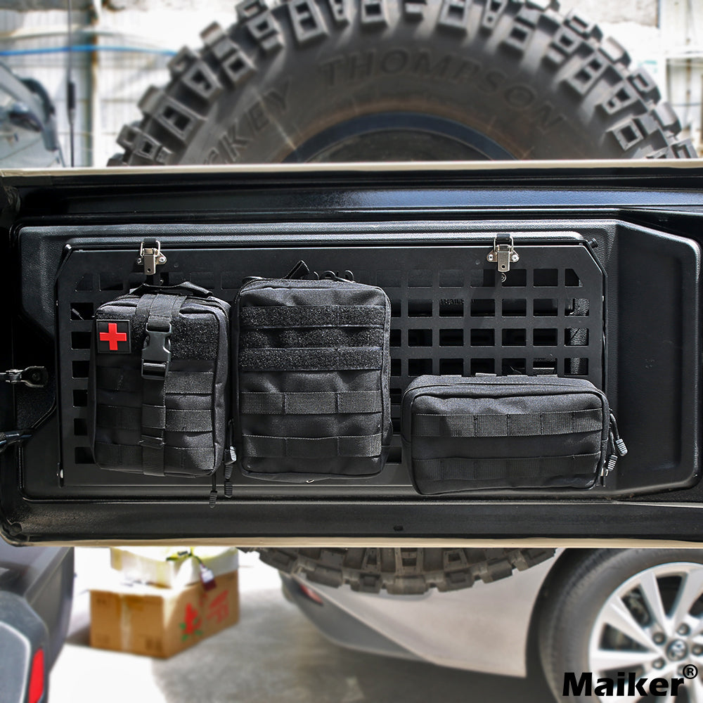 OMU Genesis Series rear tailgate cargo basket for Jeep Wrangler JK JL Gladiator JT overland storage