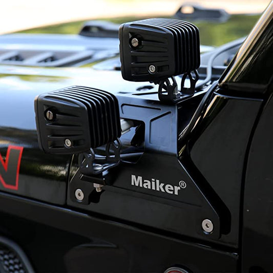 Maiker Dual A-Pillar Light Mount Bracket For Jeep Wrangler JL Accessories