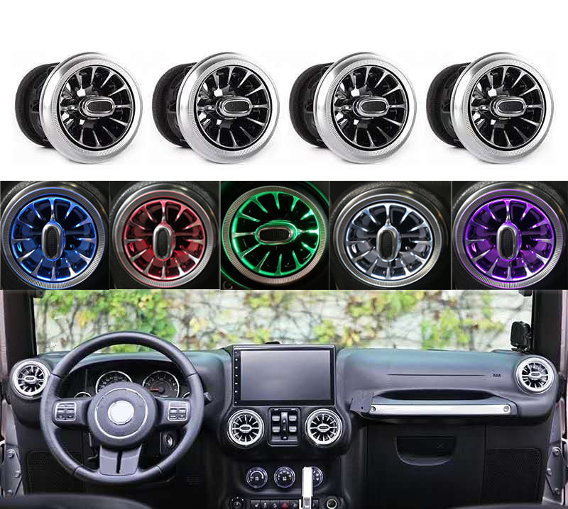 LED Atmosphere Light Air Vent LED Ambient Light for Jeep Wrangler JK 11-18