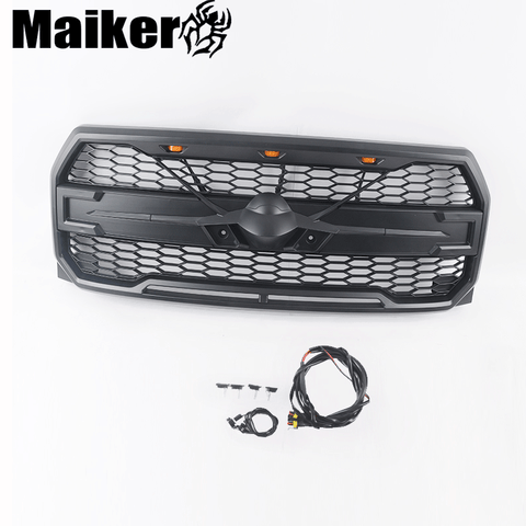 Abs Grille Honey Comb Front Bumper Grille For F150 Pick Up Grille With Light For F-150 Accessories