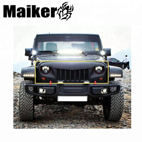 Auto Front Grille Guard For Jeep Wrangler Mesh Grill For Jk Bumper Protection