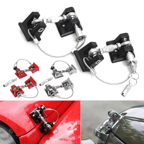 Car Engine Hood Lock Latches Catch Locking  for Jeep for Wrangler JK 2007-2017   Anti-Theft Key Kit